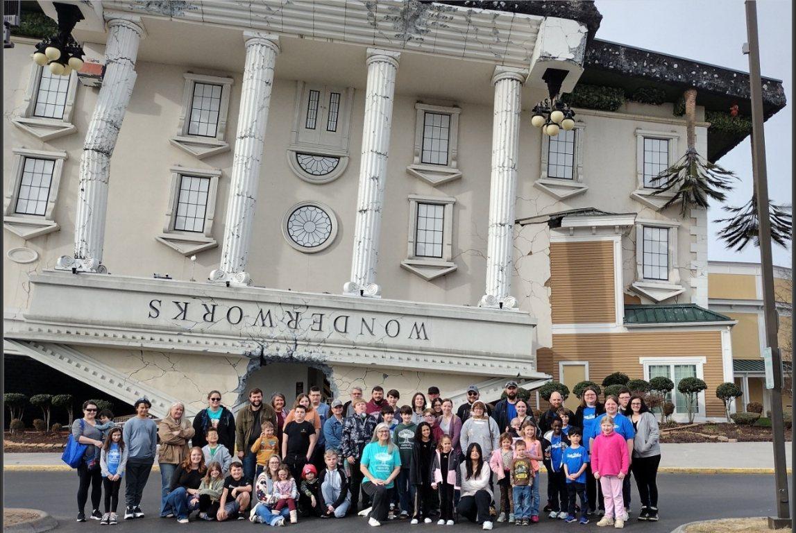 AliYah Academy families on a field trip at WonderWorks in Pigeon Forge